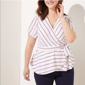 Loft peplum wrap top size l